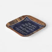 Rustiek Man Myth Legend 100th Birthday Navy blauw Papieren Bordje (Gebogen)