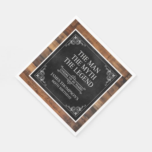 Rustiek Man Myth Legend 60th Birthday Black Servet (Hoek)