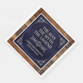 Rustiek Man Myth Legend 65th Birthday Navy Blauw Servet (Hoek)