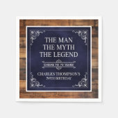 Rustiek Man Myth Legend 70ste Verjaardag Navy Blue Servet (Voorkant)