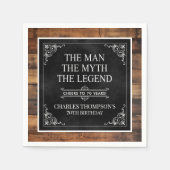 Rustiek Man Myth Legend 70th Birthday Black Servet (Voorkant)