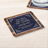 Rustiek Man Myth Legend 85th Birthday Navy Blue Kartonnen Onderzetters (Schuin)