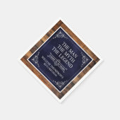 Rustiek Man Myth Legend 85th Birthday Navy Blue Servet (Hoek)