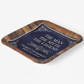 Rustiek Man Myth Legend 90ste Verjaardag Navy Blue Papieren Bordje (Gebogen)