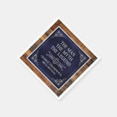 Rustiek Man Myth Legend 90ste Verjaardag Navy Blue Servet (Hoek)