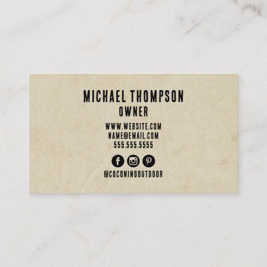 Rustiek Mannelijk gewei Outdoor Deer Visitekaartje (Achterkant)