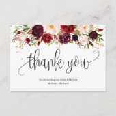 Rustiek marsala bordeaux bloemengoud baby shower informatiekaartje (Voorkant)