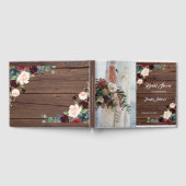Rustiek Marsala Wood Floral Vrijgezellenfeest Gastenboek (Volledig)
