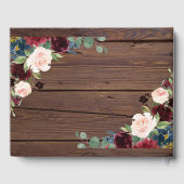 Rustiek Marsala Wood Floral Vrijgezellenfeest Gastenboek (Achterkant)