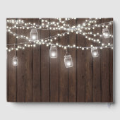 Rustiek Mason Jar String Licht Bruiloft Gastenboek (Achterkant)