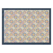 Rustiek Mediterraan blauw en roze tegels geel Tafelkleed (Voorkant (Horizontaal))