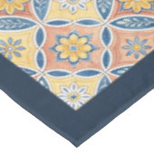 Rustiek Mediterraan blauw en roze tegels geel Tafelkleed (Gekanteld)