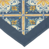 Rustiek Mediterraan marineblauw sinaasappel tegels Tafelkleed (Gekanteld)