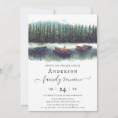 Rustiek meer met boten/kano's Familiereünie Kaart (Voorkant)