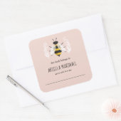 Rustiek Meisje Baby Bee Baby Custom Boek Bord Vierkante Sticker (Envelop)