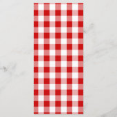Rustiek Menu Rood Wit Gingham Check Trouwen, Feest (Achterkant)