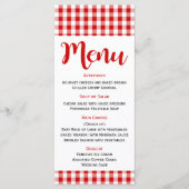 Rustiek Menu Rood Wit Gingham Check Trouwen, Feest (Voorkant)
