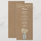 Rustiek menu voor bruiloft of andere speciale gele (Voorkant / Achterkant)