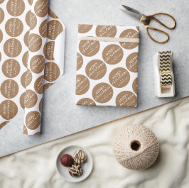 Rustiek Merry Christmas Custom Naam Verpakkingspap Cadeaupapier