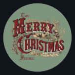 Rustiek Merry Christmas Gift Label Stickers<br><div class="desc">"Merry Christmas" cadeau label stickers. Label wie je cadeaus zijn van en naar deze rustieke,  handgetekende,   stijl cadeau label stickers. Veel geschenken versturen? Aangepast vul het tekstveld "Van" in om tijd te besparen.</div>