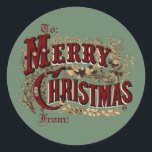Rustiek Merry Christmas Gift Label Stickers<br><div class="desc">"Merry Christmas" cadeau label stickers. Label wie je cadeaus zijn van en naar deze rustieke,  handgetekende,   stijl cadeau label stickers. Veel geschenken versturen? Aangepast vul het tekstveld "Van" in om tijd te besparen.</div>