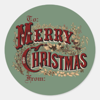 Rustiek Merry Christmas Gift Label Stickers