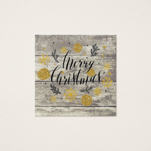 Rustiek Merry Christmas Gold Cadeau Kaart Certific (Voorkant)