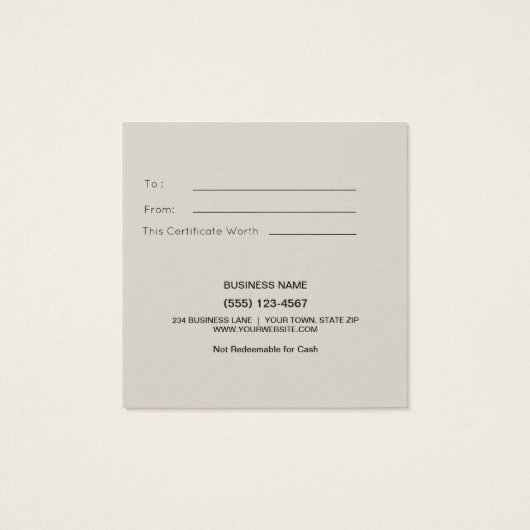 Rustiek Merry Christmas Gold Cadeau Kaart Certific (Achterkant)