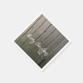 Rustiek Merry Christmas Holly Black Barn Door Boer Servet (Hoek)