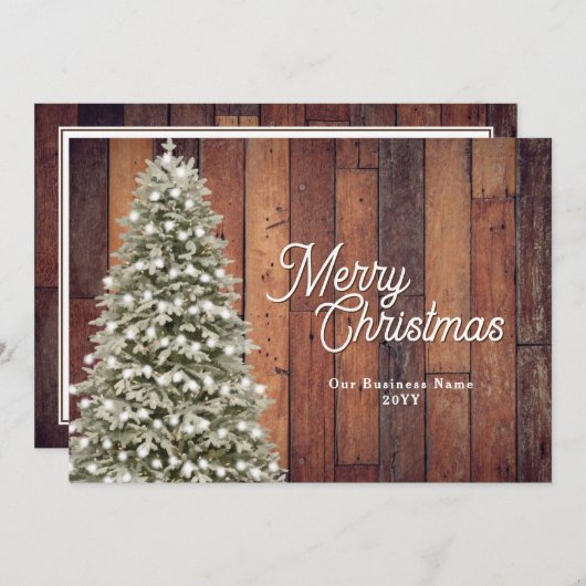 Rustiek Merry Christmas Tree Company Feestdagenkaart (Voorkant / Achterkant)
