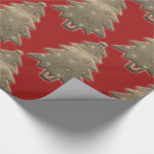 Rustiek Merry Christmas Tree Rood inpakpapier (Hoek)
