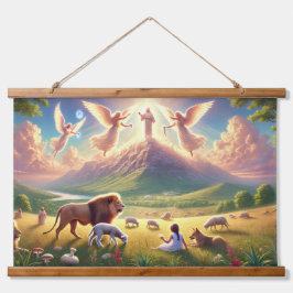 Rustiek met hout bekleed wandtapijt van Zion Hangend Wandkleed