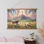 Rustiek met hout bekleed wandtapijt van Zion Hangend Wandkleed (Slaapkamer)