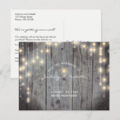 Rustiek met lichten Save the Date Aankondigingskaart (Voorkant / Achterkant)