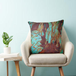 Rustiek Metallic Roest Paint Effect. Industriële K Kussen