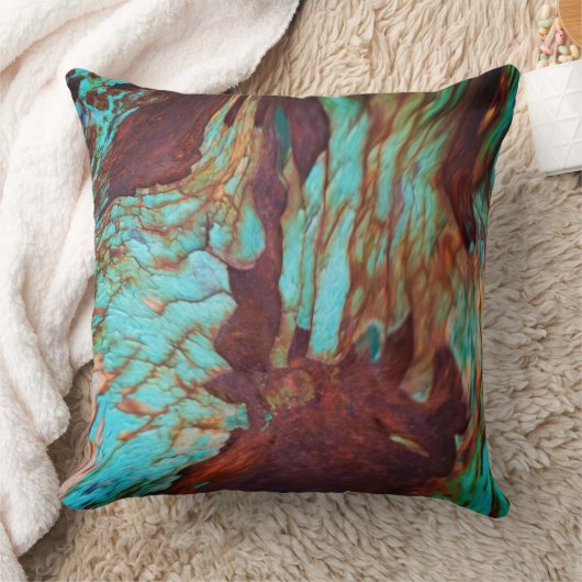 Rustiek Metallic Roest Paint Effect. Industriële K Kussen (Deken)