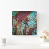 Rustiek Metallic Roest Paint Effect. Industriële K Vierkante Klok (Huis)