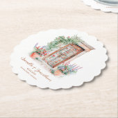 Rustiek Mexico Bruiloft Gepersonaliseerd Papier On Kartonnen Onderzetters (Gekanteld)