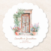 Rustiek Mexico Bruiloft Gepersonaliseerd Papier On Kartonnen Onderzetters (Voorkant)