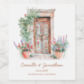 Rustiek Mexico bruiloft Wijn Etiket (Enkel label)