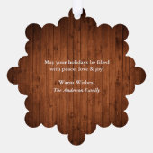 Rustiek Mijn Eerste Kerstfoto Ornament Kaart (Achterkant)