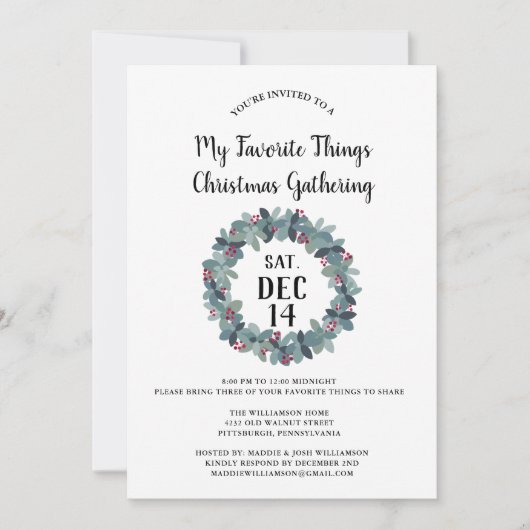 Rustiek Mijn favoriete dingen kerstfeest Kaart (Voorkant)