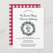Rustiek Mijn favoriete dingen kerstfeest uitnodige Briefkaart (Voorkant / Achterkant)