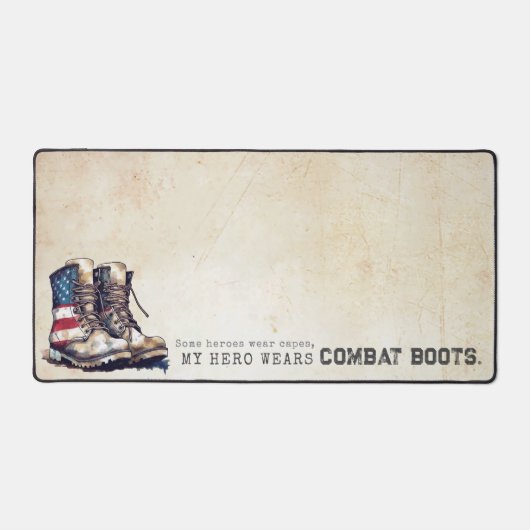 Rustiek Mijn hart draagt gevechtslaarzen Militair  Bureaumat (Voorkant)