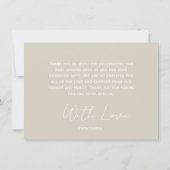 Rustiek minimaal dank u cloud baby shower bedankkaart (Achterkant)