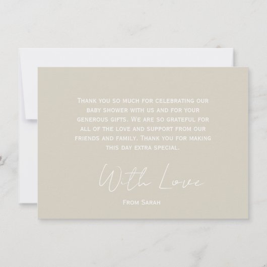Rustiek minimaal dank u cloud baby shower bedankkaart (Achterkant)