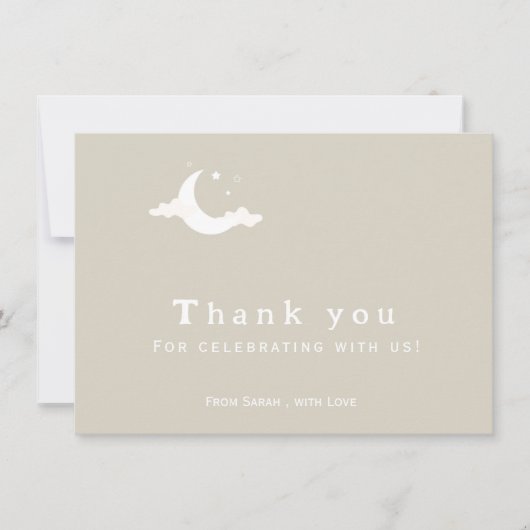 Rustiek minimaal dank u cloud baby shower bedankkaart (Voorkant)