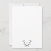 Rustiek minimaal gewei & Initiaal bruiloft uitnodi Kaart (Achterkant)