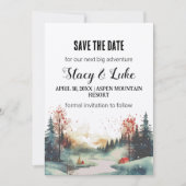 Rustiek minimalistisch bergbos Save the Date Kaart (Voorkant)