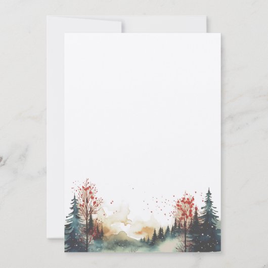 Rustiek minimalistisch bergbos Save the Date Kaart (Achterkant)